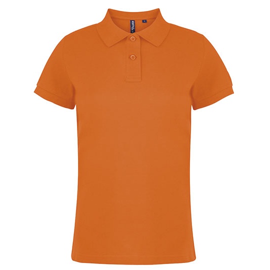 Polo Damskie Dopasowane Bawelniane AQ020 - Orange