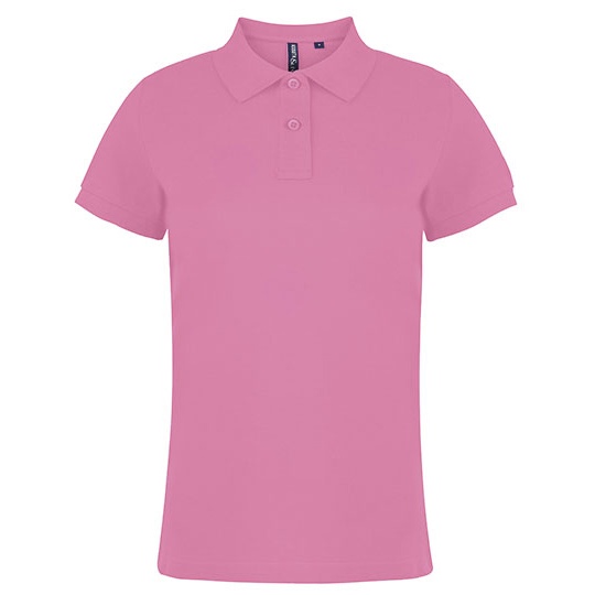 Polo Damskie Dopasowane Bawełniane AQ020 - Pink Carnation
