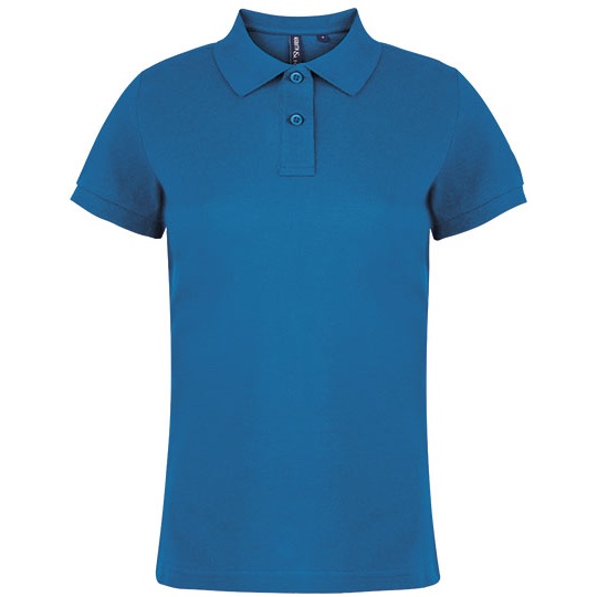 Polo Damskie Dopasowane Bawelniane AQ020 - Sapphire