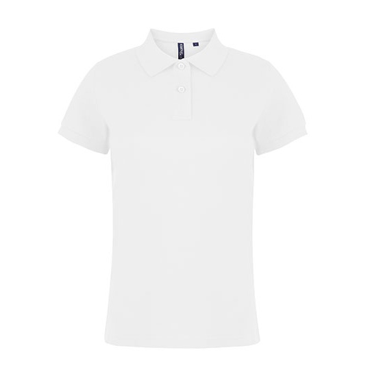 Polo Damskie Dopasowane Bawelniane AQ020 - White