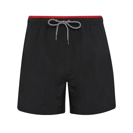 Szorty Kapielowe Meskie Poliamid AQ053 - Black & Red