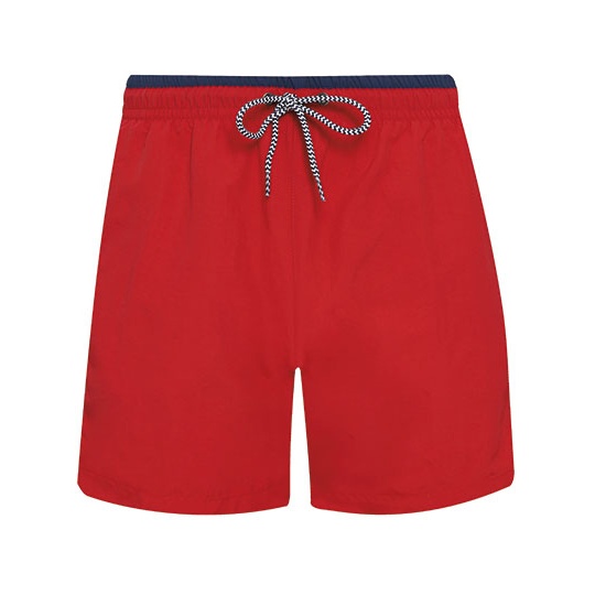 Szorty Kapielowe Meskie Poliamid AQ053 - Red & Navy