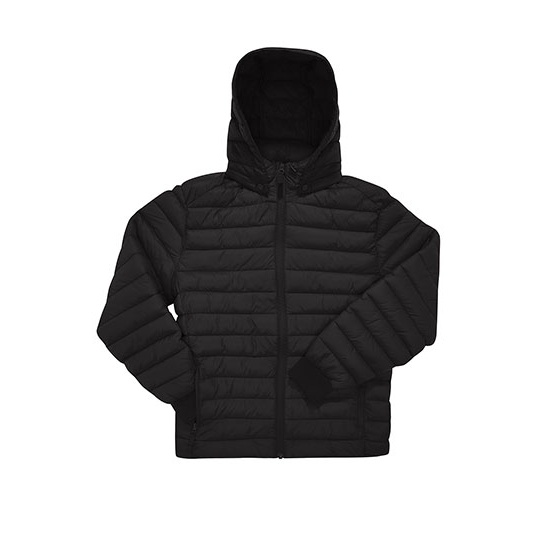 Kurtka Puchowa Z Odpinanym Kapturem BCJG001 - Black
