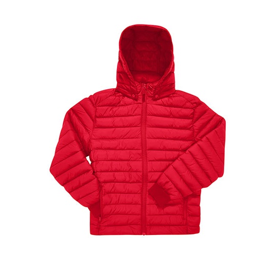 Kurtka Puchowa Z Odpinanym Kapturem BCJG001 - Red