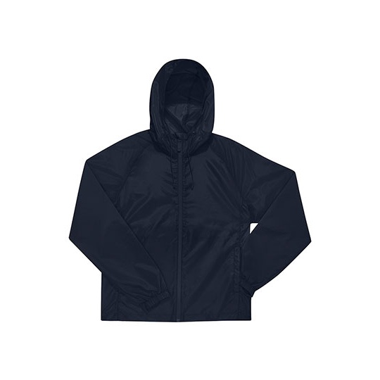 Kurtka Wiatrowka Poliester Recykling Wodoodporna Oddychajaca BCJG004 - Navy