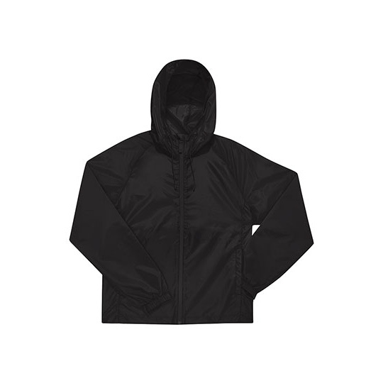 Kurtka Wiatrowka Poliester Recykling Wodoodporna Oddychajaca BCJG004 - Black