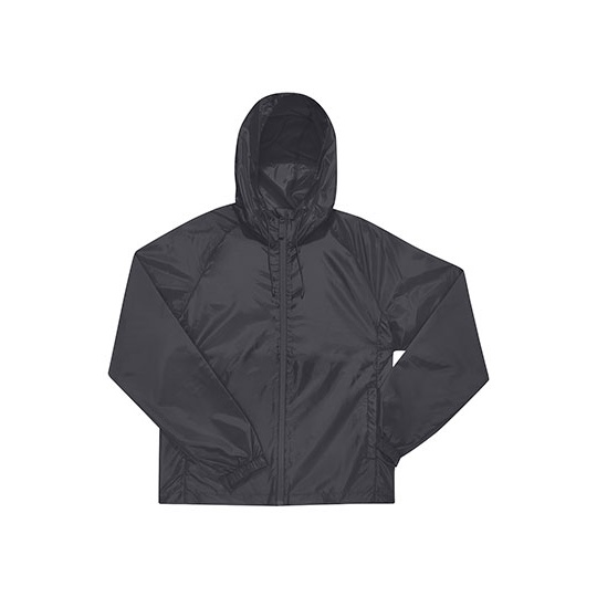 Kurtka Wiatrowka Poliester Recykling Wodoodporna Oddychajaca BCJG004 - Dark Grey (Solid)
