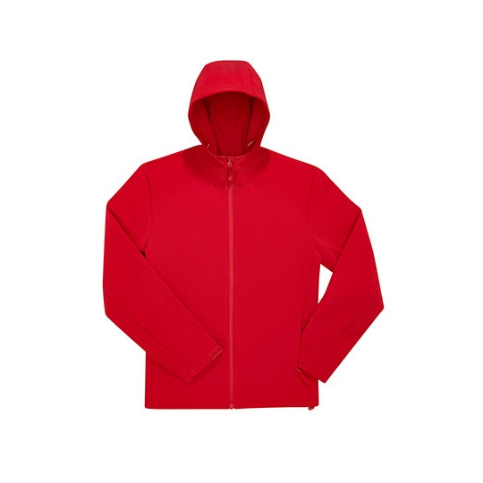 Kurtka Softshell z Kapturem Przedłużony Tył BCJG006 - Red