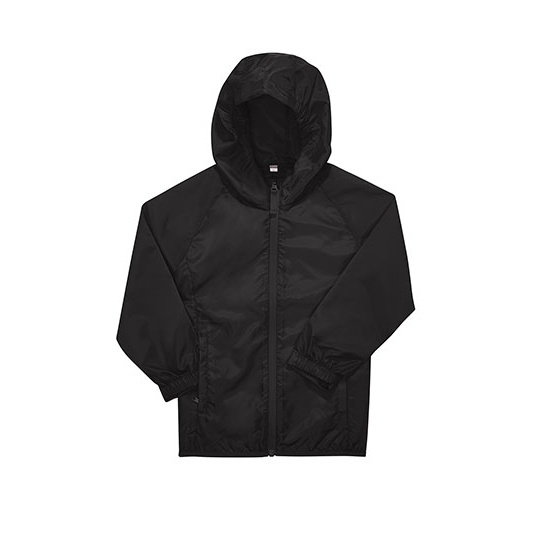 Kurtka przeciwwiatrowa dziecieca z kapturem BCJK001 - Black