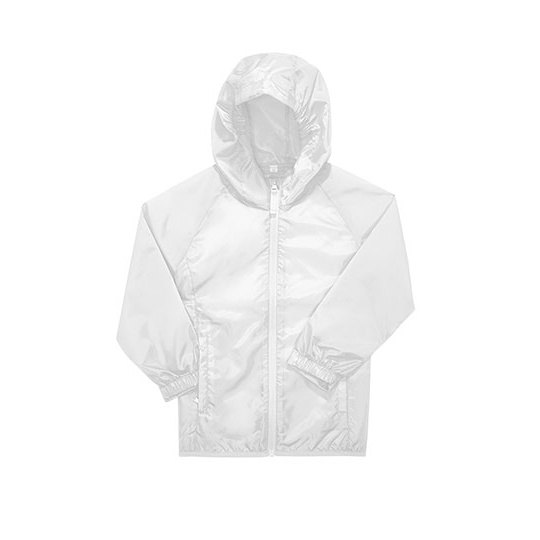 Kurtka przeciwwiatrowa dziecięca z kapturem BCJK001 - White