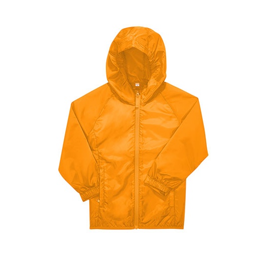 Kurtka przeciwwiatrowa dziecieca z kapturem BCJK001 - Meta Orange
