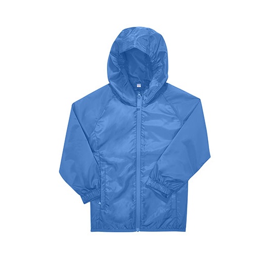 Kurtka przeciwwiatrowa dziecieca z kapturem BCJK001 - Lake Blue
