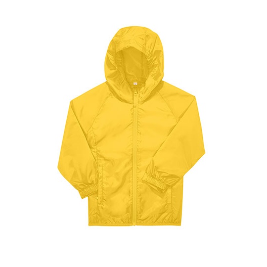 Kurtka przeciwwiatrowa dziecieca z kapturem BCJK001 - Pop Yellow