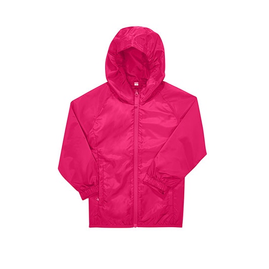 Kurtka przeciwwiatrowa dziecięca z kapturem BCJK001 - Magenta Pink