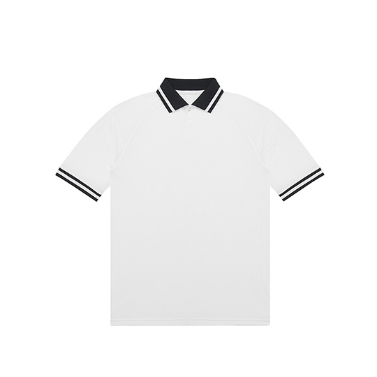 Koszulka Polo Sportowa Oddychajaca BCPG001 - White & Black