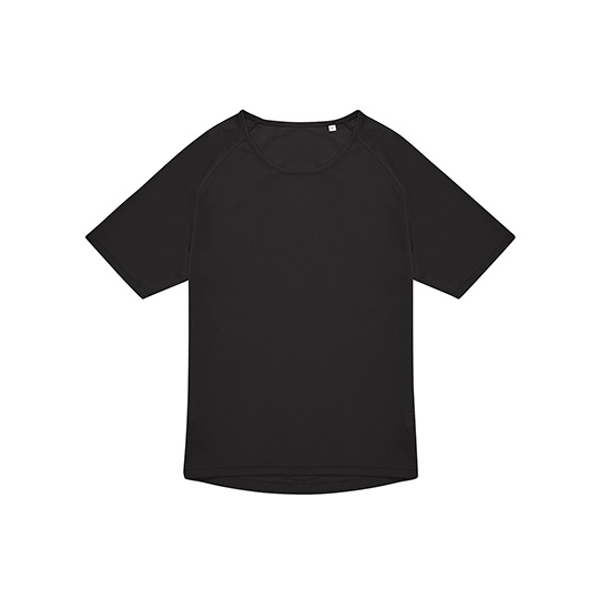 Koszulka Sportowa Raglanowa Poliester Recykling BCTG003 - Black