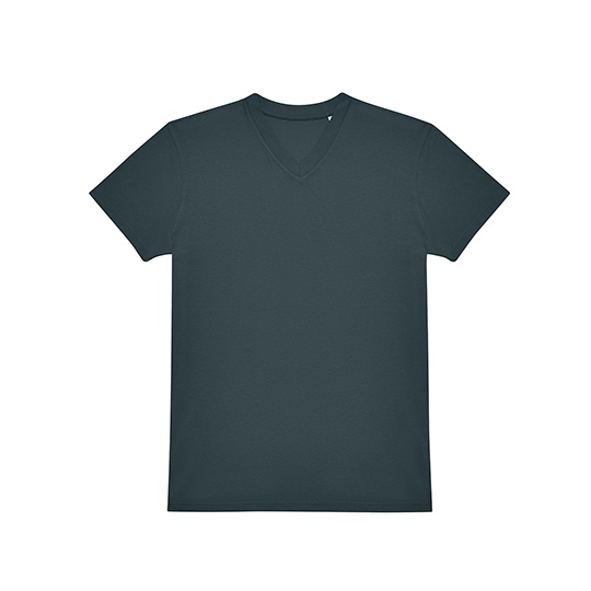 T-shirt Męski Klasyczny V-neck Bawełna Dekatyzowana BCTU008 - Amalfi Teal