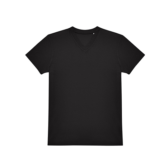 T-shirt Meski Klasyczny V-neck Bawelna Dekatyzowana BCTU008 - Black