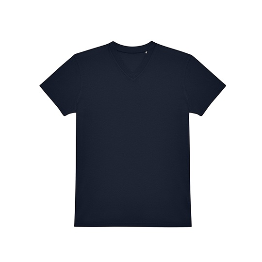 T-shirt Meski Klasyczny V-neck Bawelna Dekatyzowana BCTU008 - Navy