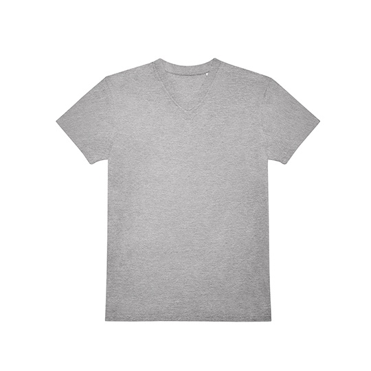 T-shirt Meski Klasyczny V-neck Bawelna Dekatyzowana BCTU008 - Sport Grey (Heather)