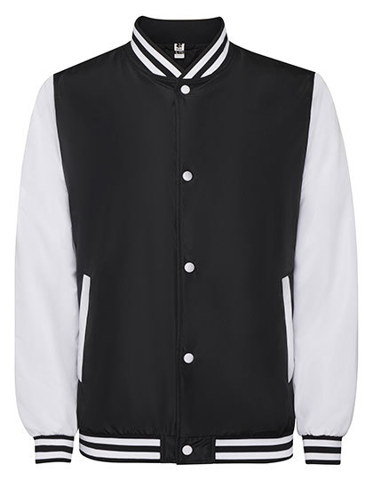 Kurtka Bejsbolowa Unisex Dwukolorowa Poliester RY6440 - Black 02 & White 01
