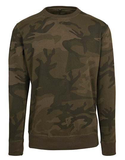 Bluza Dresowa Meska Dlugi Kroj Bawelna Poliester BY110 - Olive Camo