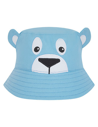 Dwustronny dzieciecy kapelusz bucket LW093 - Pale Blue Bear
