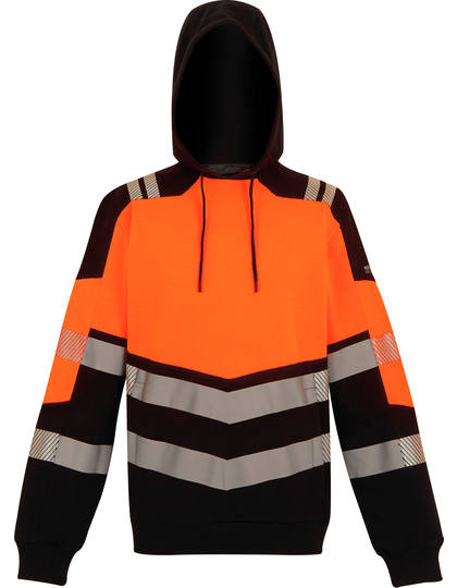 Bluza Męska Z Kapturem Hi-Vis Odblaskowa RG780 - Black & Orange