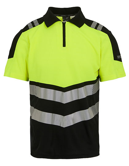 Koszulka Polo Męska Hi-Vis RG281 - Black & Yellow