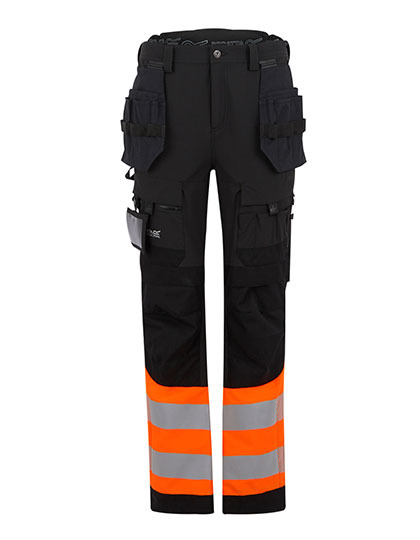 Spodnie robocze odblaskowe strecz RG480 - Black & Orange