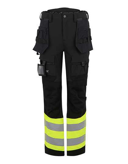 Spodnie robocze odblaskowe strecz RG480 - Black & Yellow