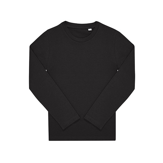 Koszulka dziecięca z długim rękawem bawełniana BCTK003 - Black