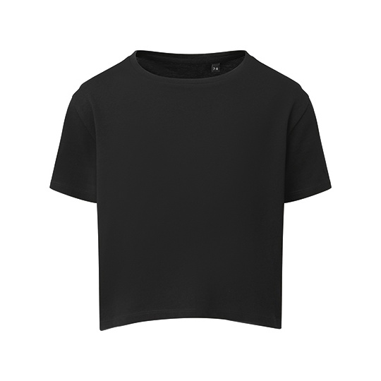 T-shirt dzieciecy oversize crop TR19B - Black