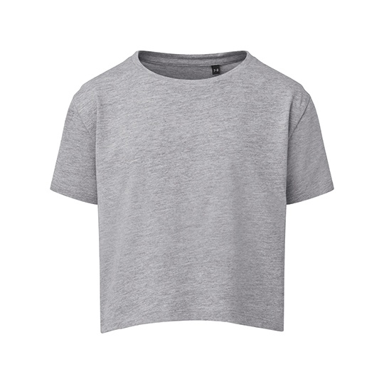 T-shirt dziecięcy oversize crop TR19B - Heather Grey