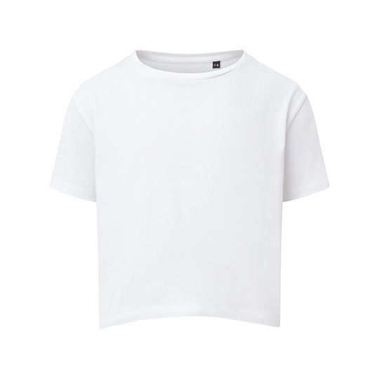 T-shirt dzieciecy oversize crop TR19B - White