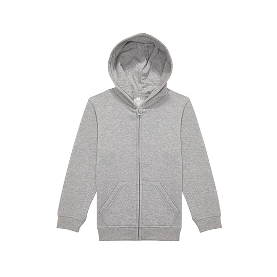 Bluza Dziecięca Rozpinana z Kapturem Bawełna Poliester Czesana BCWK003 - Sport Grey (Heather)