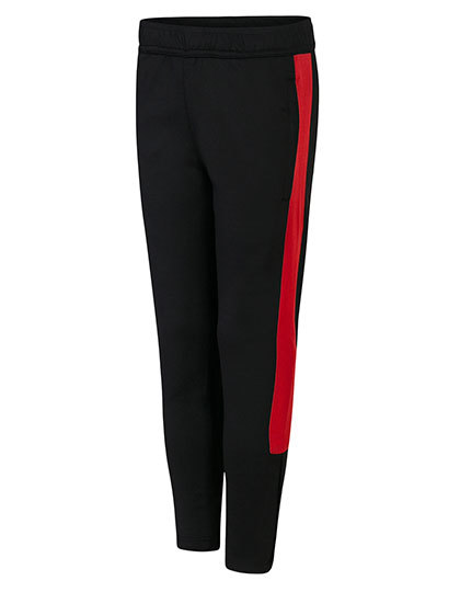 Spodnie Dresowe Dzieciece Slim Interlock FH883 - Black & Red