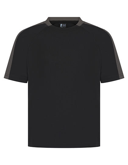 Koszulka Dziecieca Sportowa Odprowadzajaca Wilgoc FH292 - Black & Gunmetal Grey