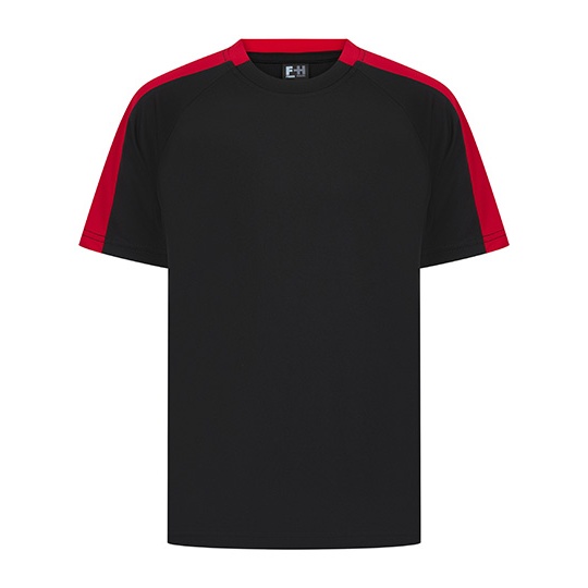 Koszulka Dziecięca Sportowa Odprowadzająca Wilgoć FH292 - Black & Red