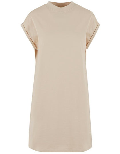 Sukienka damska z przedłużonym ramieniem NM026 - Sand