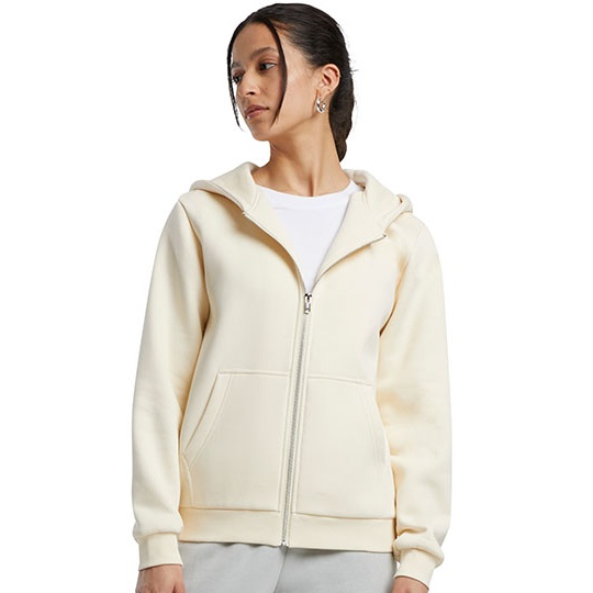 Damska bluza z kapturem na zamek BY290 - White Sand