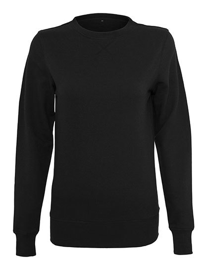 Bluza Damska Crewneck Dlugi Fason Bawelna Czesana BY025 - Black