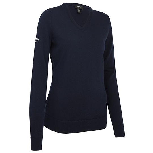 Sweter Damski Dekolt V Welniany Termiczny CW352 - Dark Navy