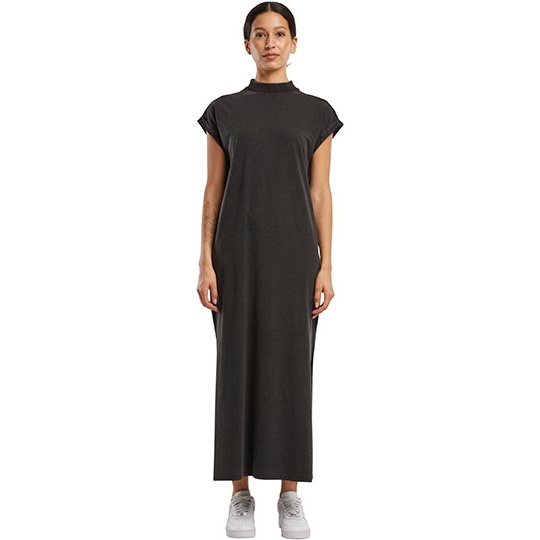 Sukienka Damska Luzny Kroj Bawelniana Vintage BY303 - Black