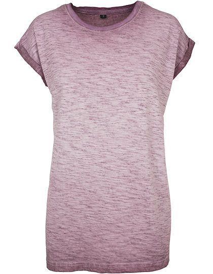 T-shirt Damski Oversize Bawelna Slub BY056 - Burgundy (Spray Dye)