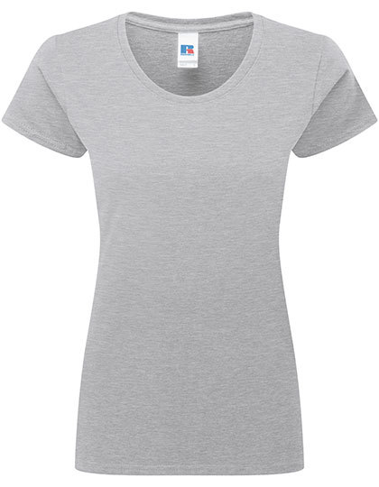 Damski klasyczny T-shirt Z180F - Light Oxford (Heather)