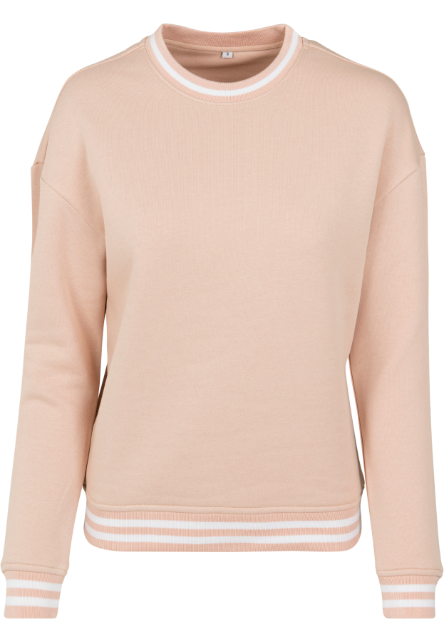 Bluza Damska Oversize Mieszanka Bawelny Poliestru BY105 - Lightrose & White