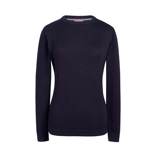 Damski sweter slim z okrągłym dekoltem BR2384 - Navy