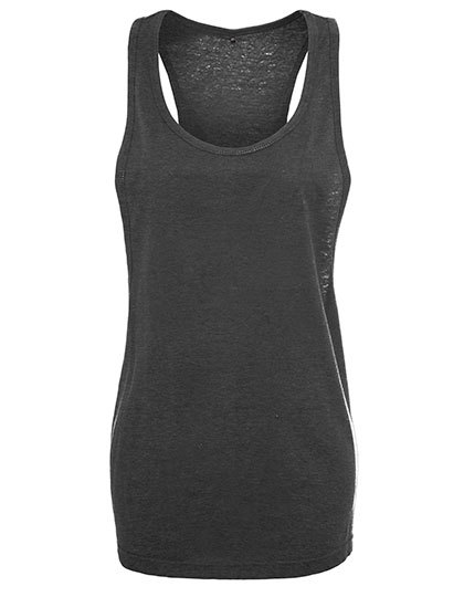 Długa damska koszulka bez rękawów BY020 - Charcoal (Heather)