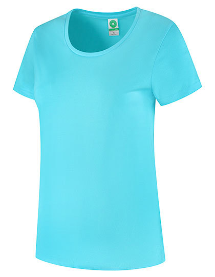 T-shirt Damski Slim Bawełna Organiczna SWGL4 - Aqua